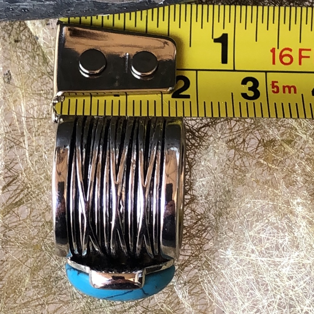 Stunning Turquoise Cabochon Statement Ring - image 7